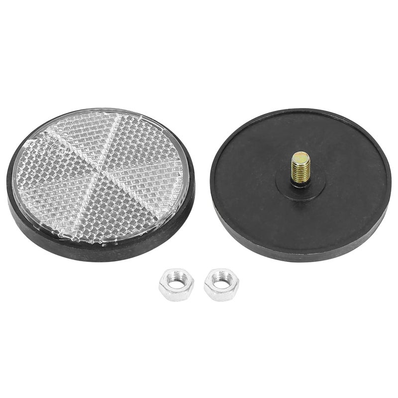 F FIERCE CYCLE Pair M6x1.0 White Plastic Universal Screw Mount Reflective Warning Reflector for Motorcycle Bike - Image 4